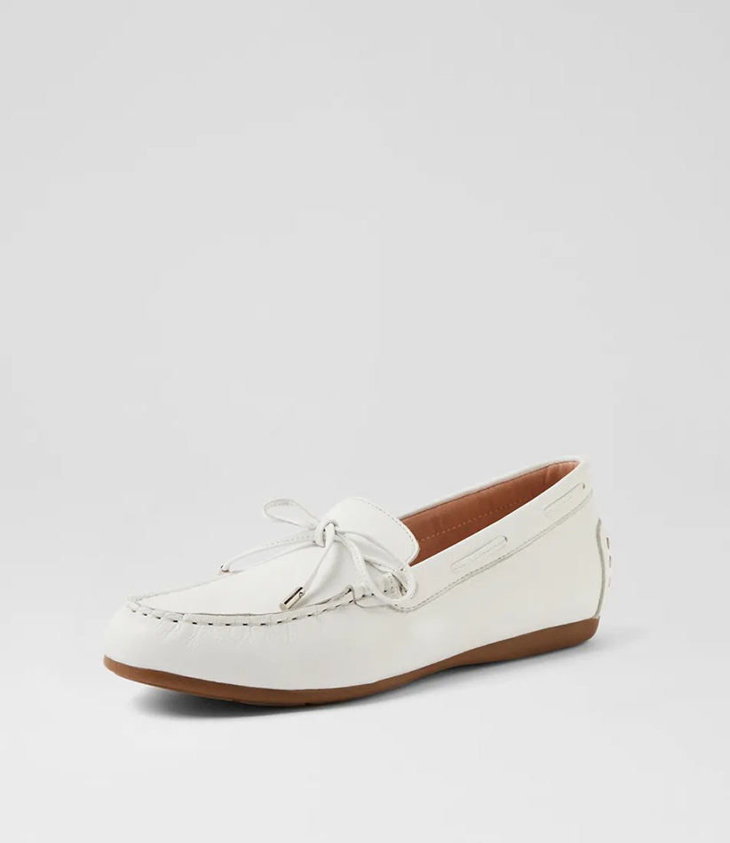 NIZOWI White Leather Flat Shoes 2